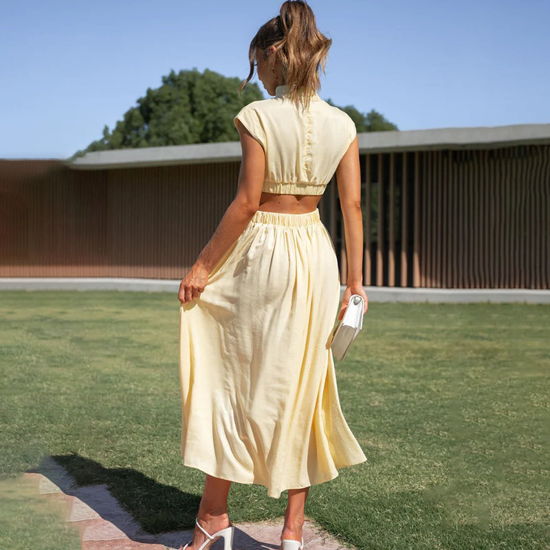 Women's Halter Neck Maxi Dress with Breezy Silhouette | Elegant Style for Any Occasion