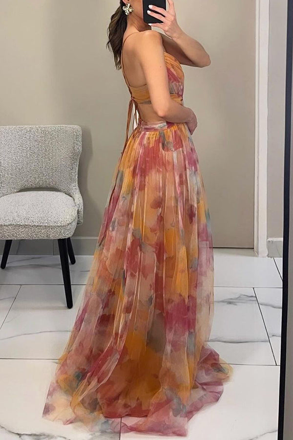 Women's Floral Print Maxi Dress with Flowing Design | Elegant Summer Dress for Effortless Style