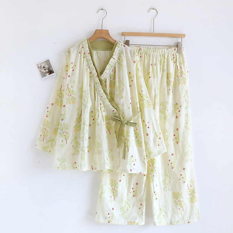 Cora Women's Pajamas Set | Soft Cotton, Slanted Collar Sleepwear 0