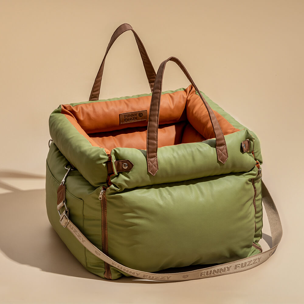 Dapper Dog Car Seat | Faux Leather, Comfortable Booster Seat for Pets 0