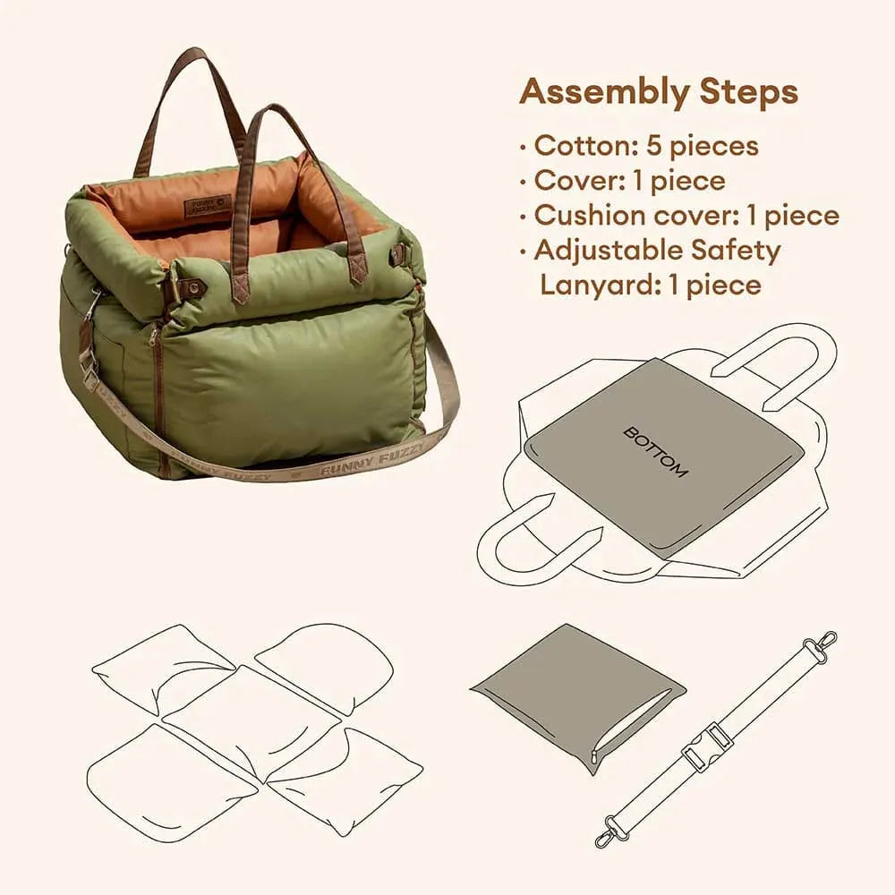 Dapper Dog Car Seat | Faux Leather, Comfortable Booster Seat for Pets 8