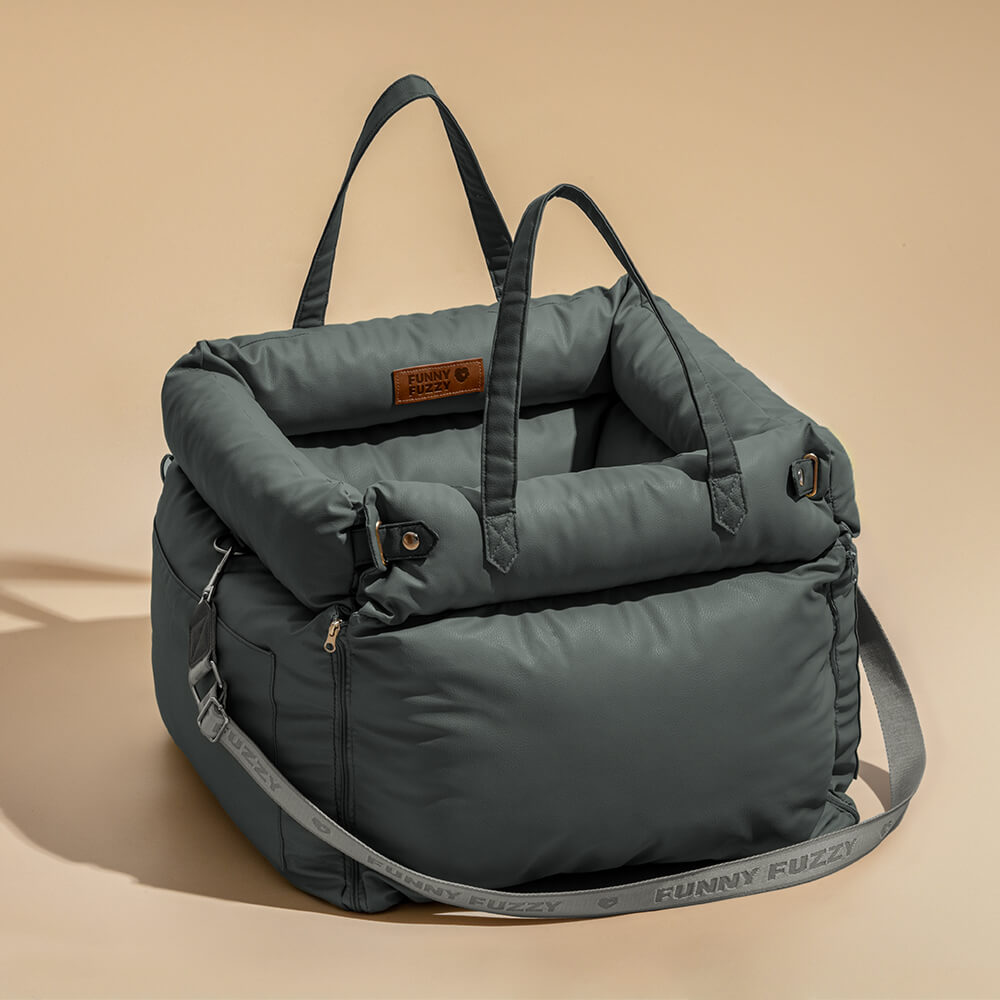 Dapper Dog Car Seat | Faux Leather, Comfortable Booster Seat for Pets 9