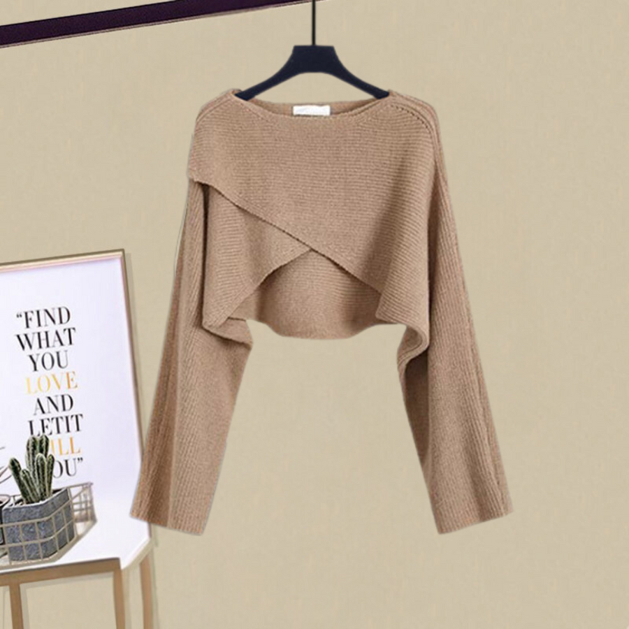 Women's Dress Set with A-Line Dress & Cropped Sweater | Versatile Style for Any Occasion