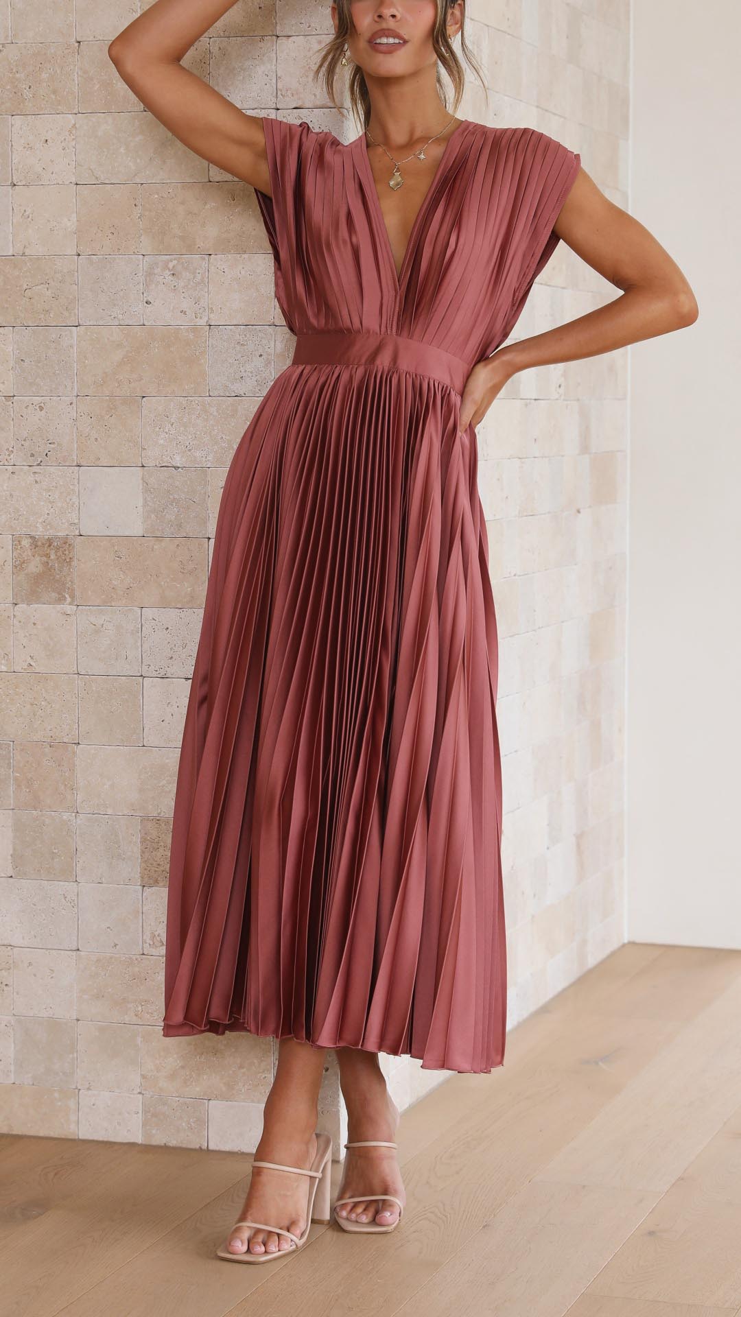 Maxi Dress | Flattering Draped V-Neckline for Effortless Sophistication