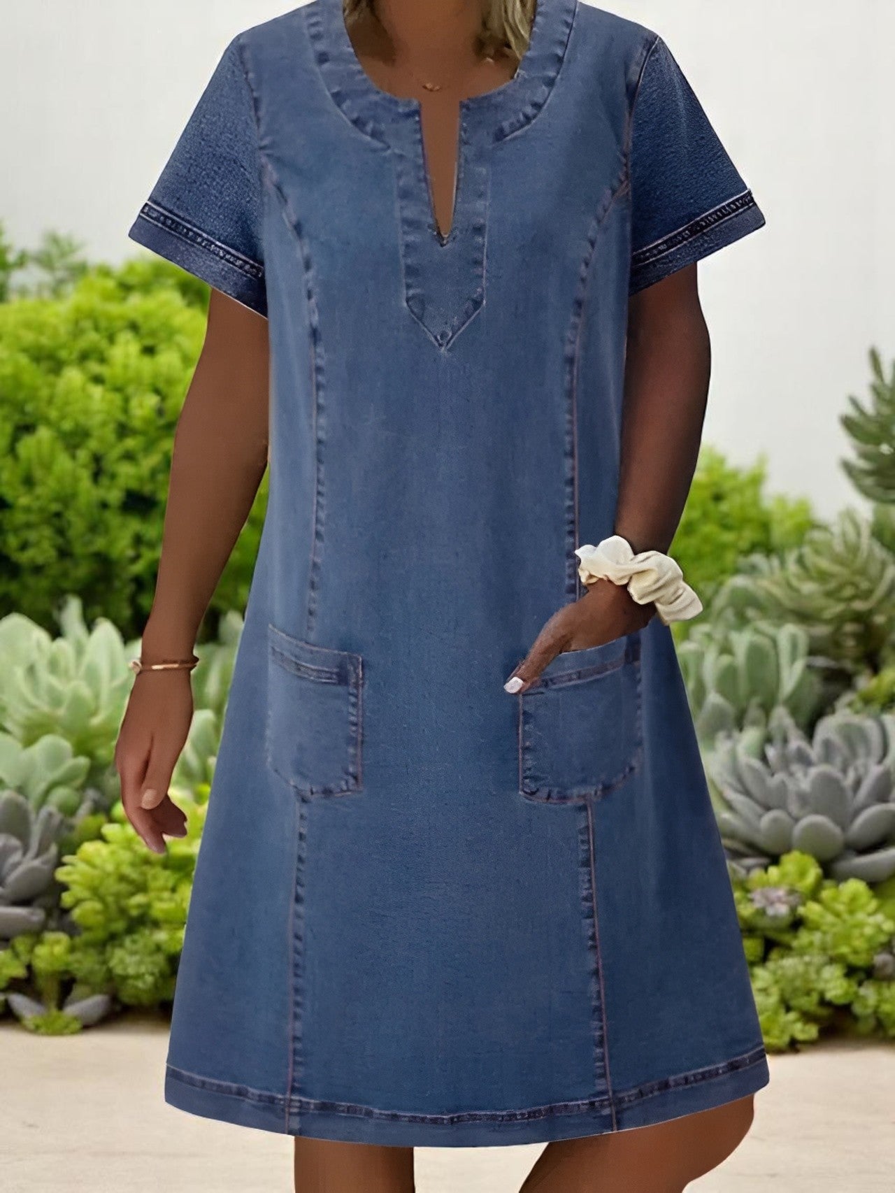 Denim Dress Women with Relaxed Fit & Pockets | Effortless Everyday Style