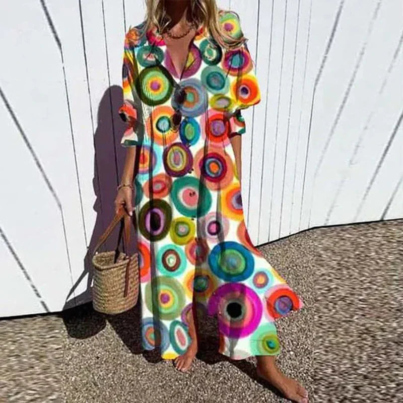 Women's Bohemian Maxi Dress with Flattering Fit | Lightweight Fabric for All-Day Comfort