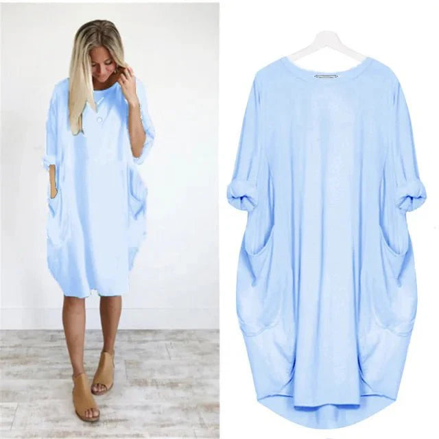 Women's Dress with Flattering Draping & Hidden Pockets | Comfortable Summer Style for Effortless Confidence