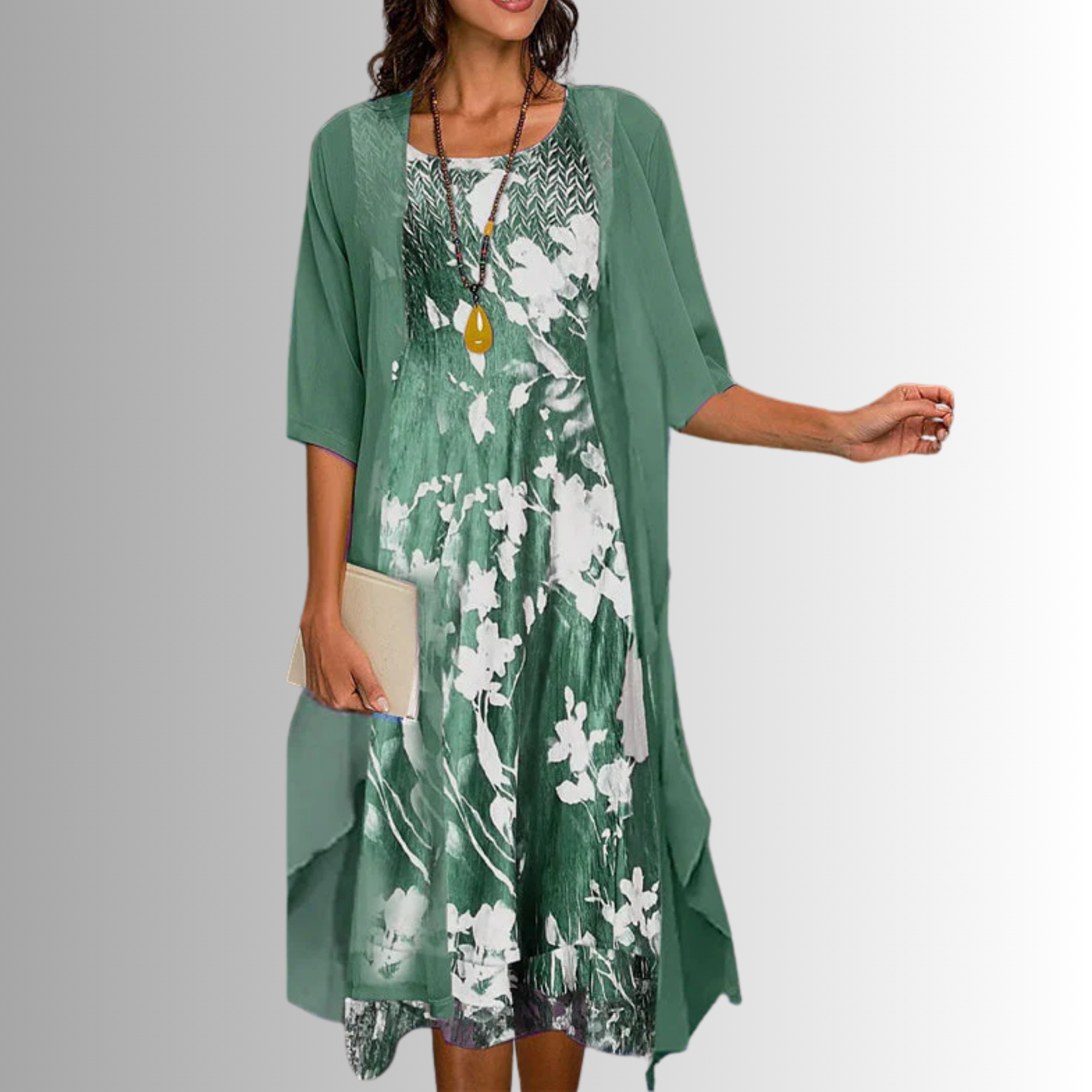 Women's Outfit 2-Piece Set with Lightweight Blouse & Flowy Dress for Effortless Style