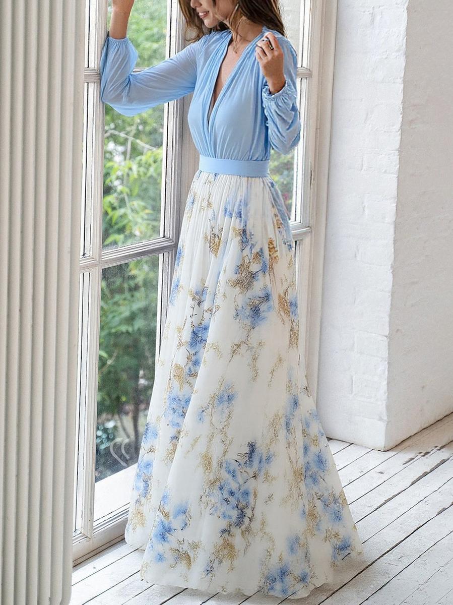 Floral Maxi Dress with Flattering V-Neck | Comfortable Fit for Effortless Style
