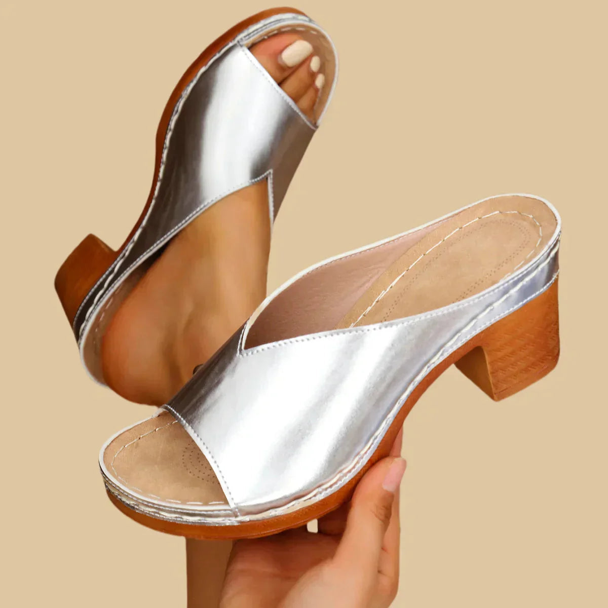 Women's Sandals with Thick Heels & Cushioned Sole | Stylish Comfort for All-Day Wear