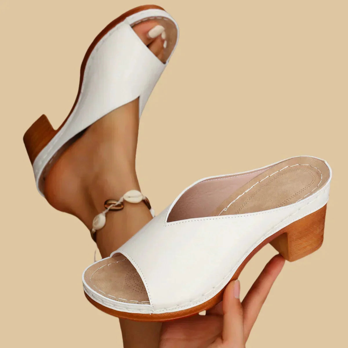 Women's Sandals with Thick Heels & Cushioned Sole | Stylish Comfort for All-Day Wear