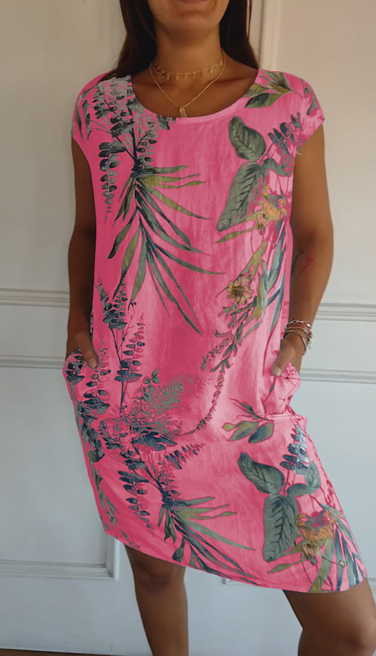 Women's Summer Dress with Soft Fabric & Round Neck | Flattering Fit for All-Day Comfort