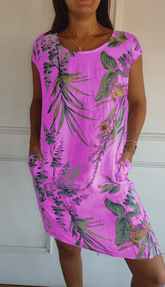 Women's Summer Dress with Soft Fabric & Round Neck | Flattering Fit for All-Day Comfort