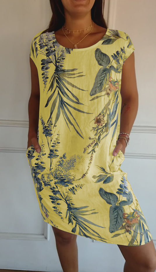 Women's Summer Dress with Soft Fabric & Round Neck | Versatile White Dress for Effortless Elegance