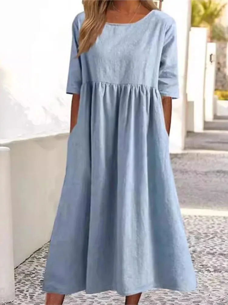 Women's Summer Dress with Floral Print | Lightweight Fabric for Effortless Elegance
