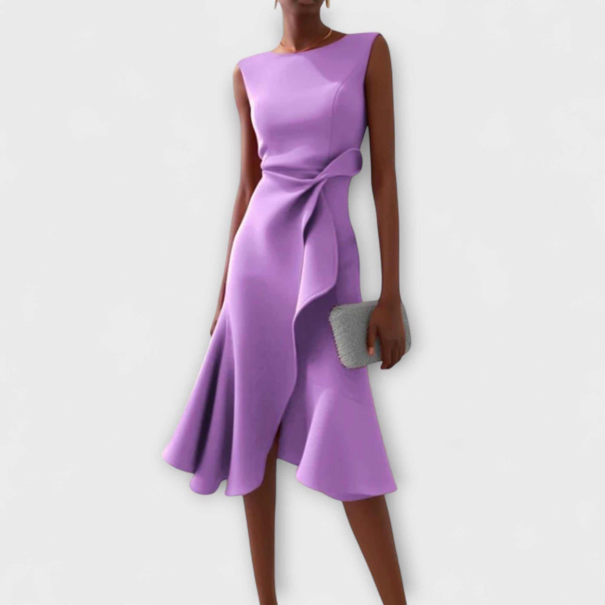 Asymmetric Midi Dress with Draped Detail | Elegant Style for Effortless Movement