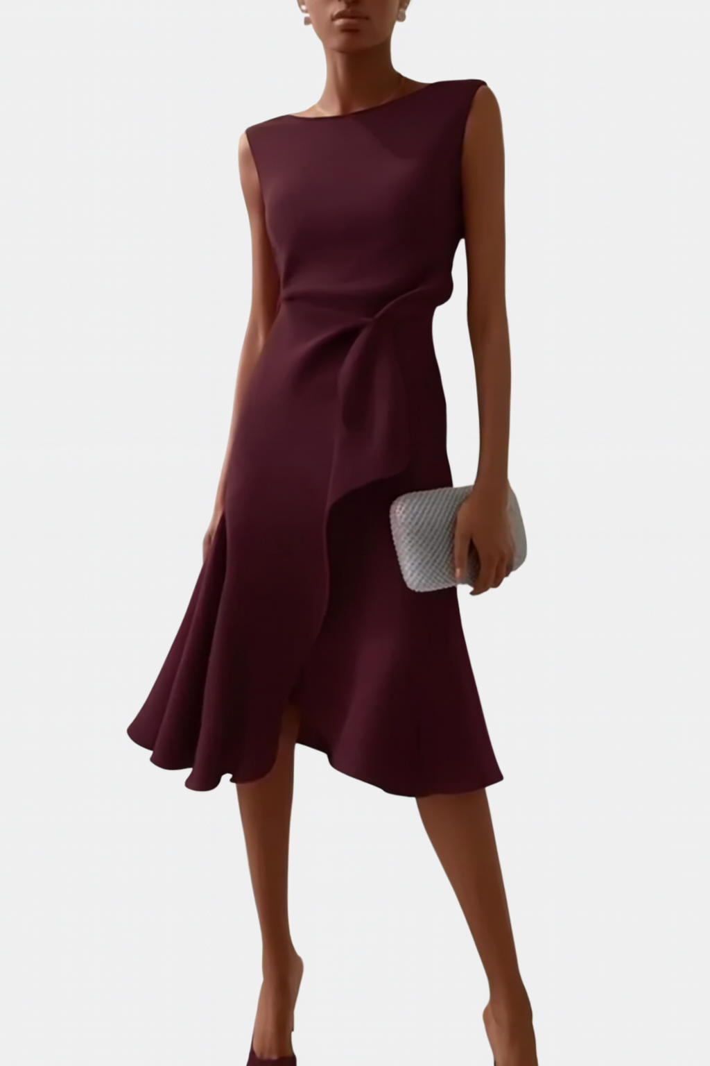 Asymmetric Midi Dress with Draped Detail | Elegant Style for Effortless Movement