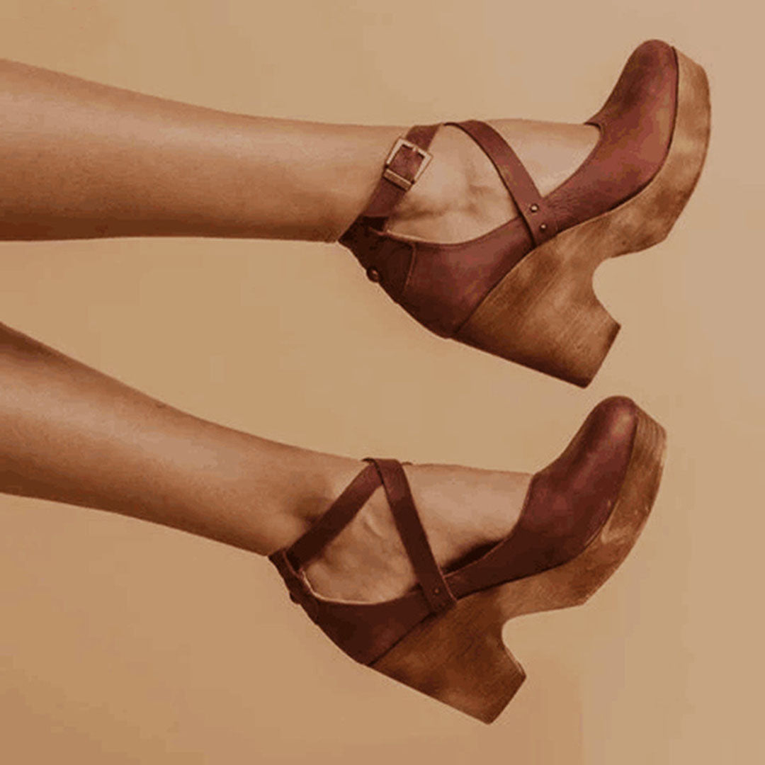 Timeless Elegance | Black Wedge Heels for Women with Adjustable Ankle Strap | All-Day Comfort for Every Occasion 1