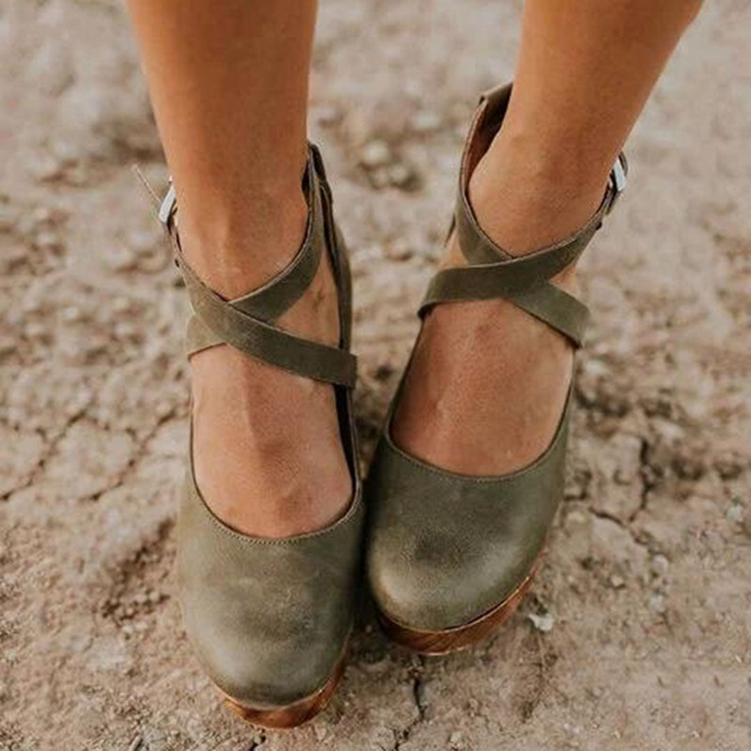 Timeless Elegance | Black Wedge Heels for Women with Adjustable Ankle Strap | All-Day Comfort for Every Occasion 4
