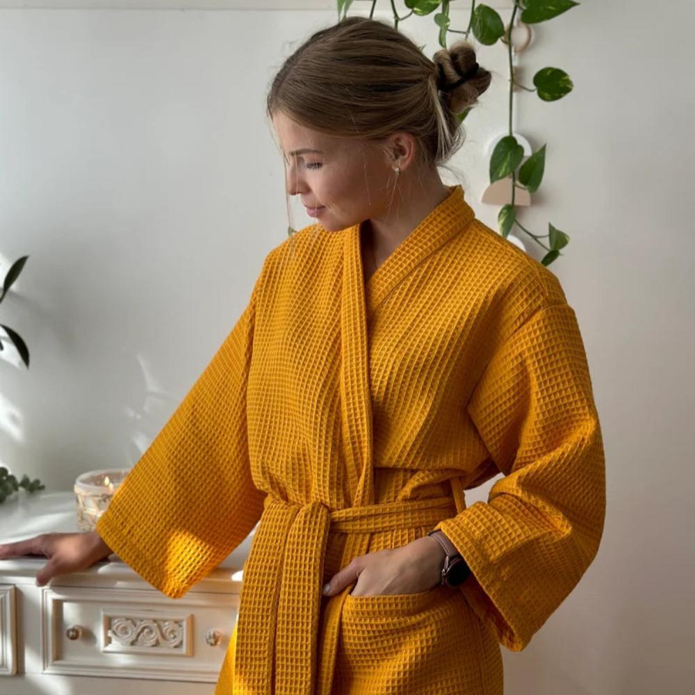 Waffle Cotton Men's Robe | Soft, Lightweight, Breathable Bathrobe for Everyday Comfort 1