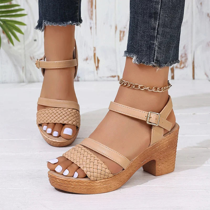 Woven Platform Sandals for Women with Cushioned Sole | Elegant Style for All-Day Comfort 0