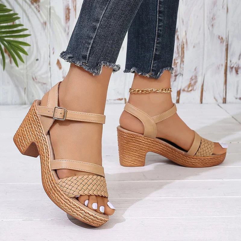 Woven Platform Sandals for Women with Cushioned Sole | Elegant Style for All-Day Comfort 4