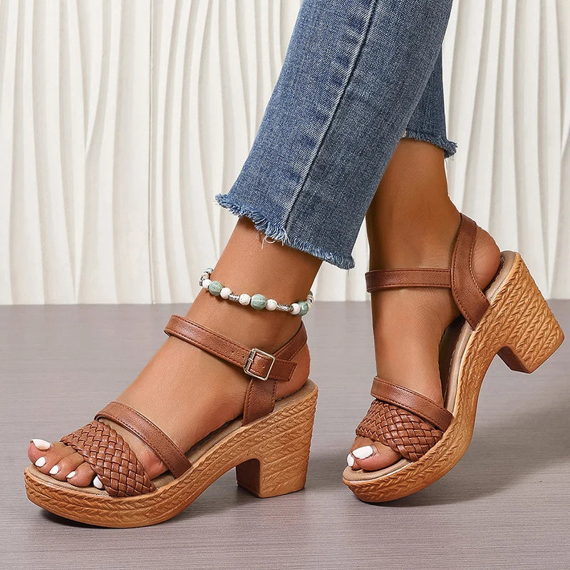 Woven Platform Sandals for Women with Cushioned Sole | Elegant Style for All-Day Comfort 6