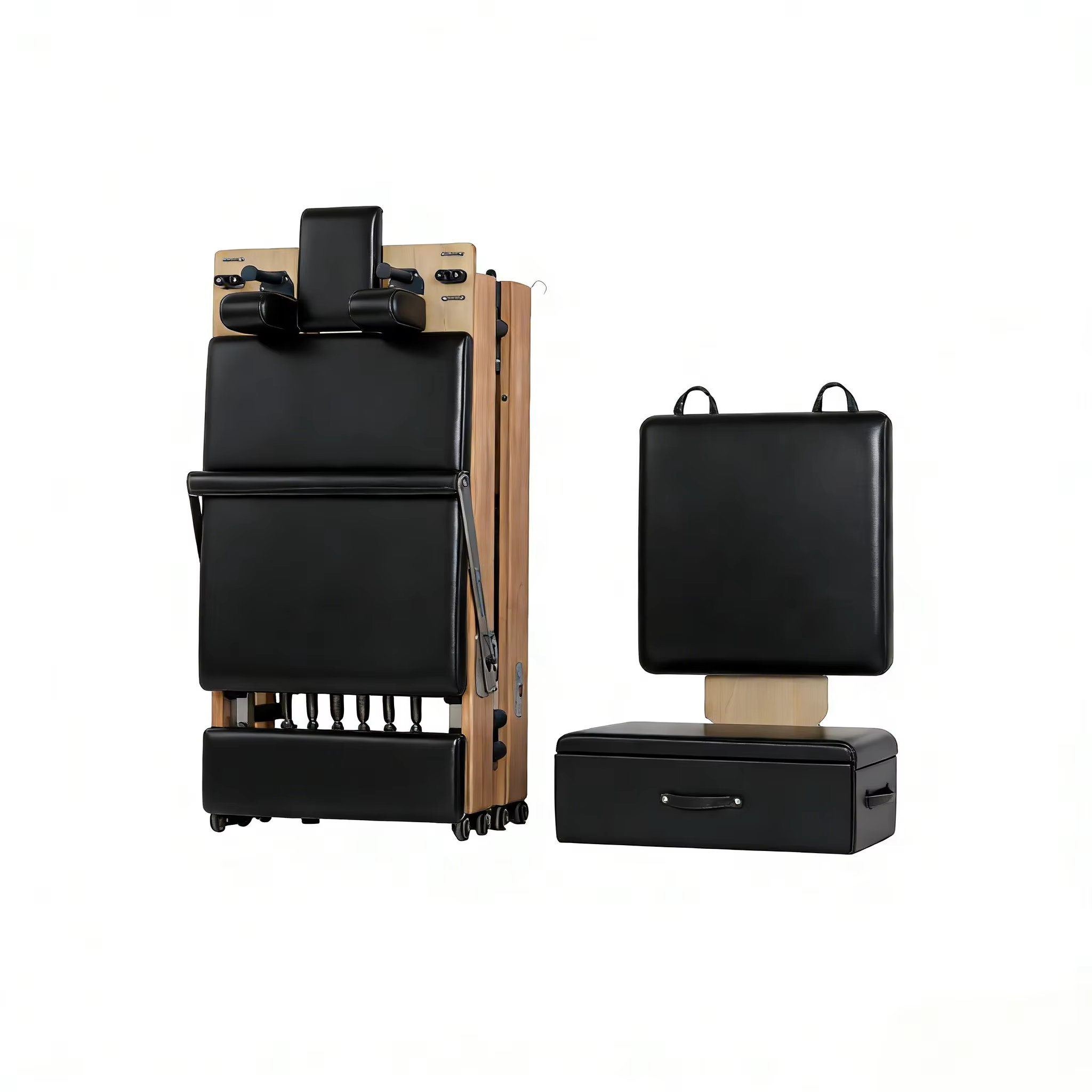 Foldable Oak Wood Pilates Reformer — Studio-Grade Sculpting
