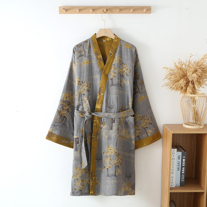 Bella Women's Bathrobe | Lightweight Cotton Gauze Kimono 2