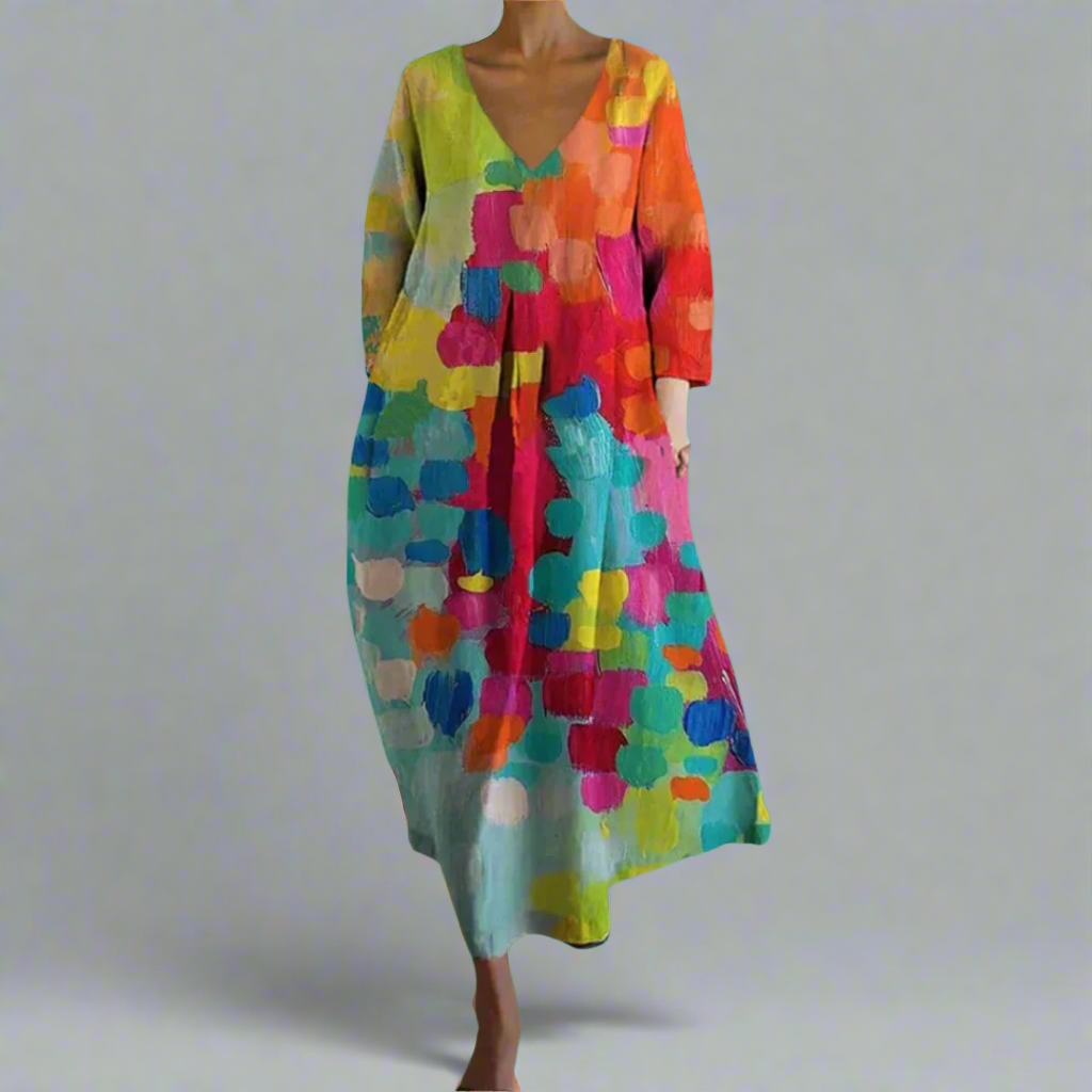 Women's Summer Dress with Flattering V-Neck Design | Lightweight Fabric for Effortless Style