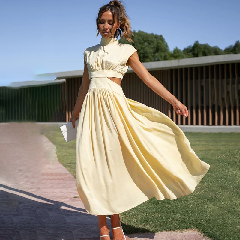 Women's Halter Neck Maxi Dress with Breezy Silhouette | Elegant Style for Any Occasion