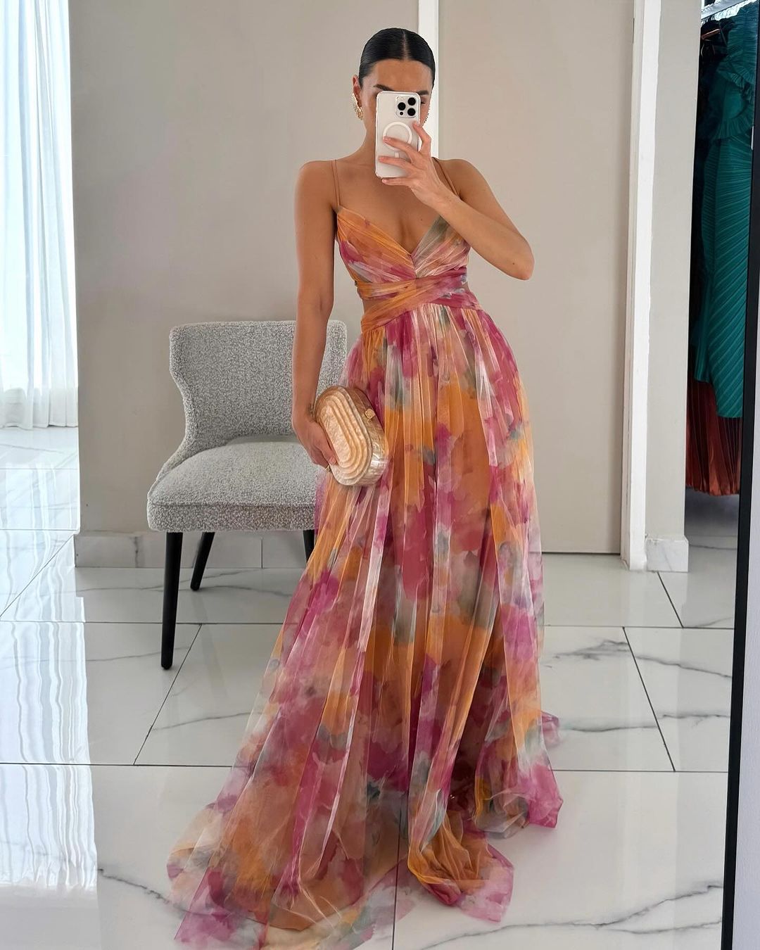 Women's Floral Print Maxi Dress with Flowing Design | Elegant Summer Dress for Effortless Style