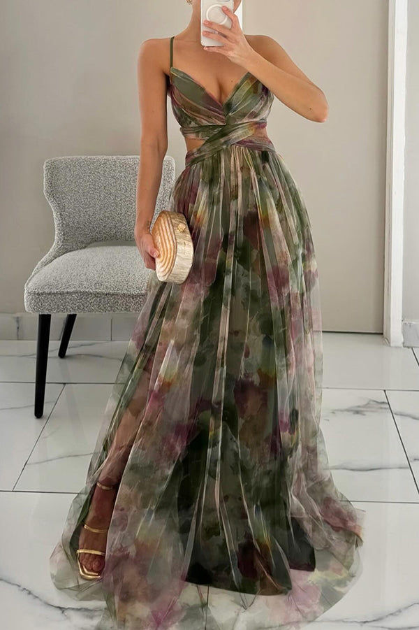 Women's Floral Print Maxi Dress with Flowing Design | Elegant Summer Dress for Effortless Style