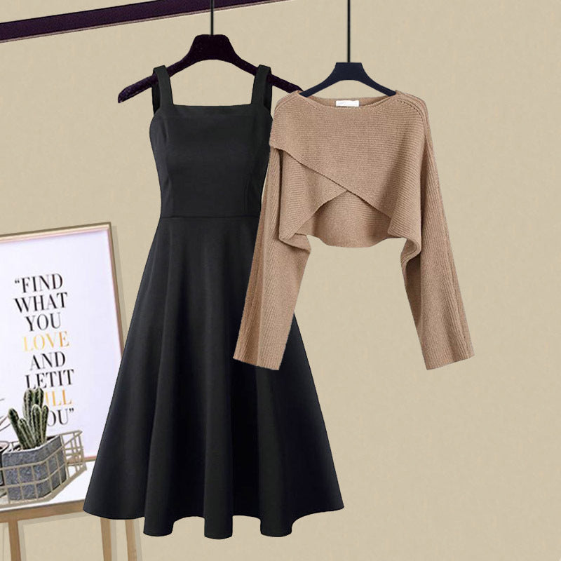 Women's A-Line Dress Set with Cropped Sweater | Versatile Styling for Any Occasion