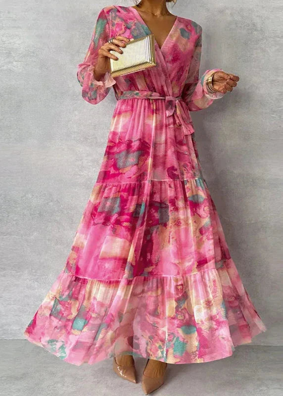 Elegant Floral Women's Dress with Flattering Flowing Silhouette | Perfect Wedding Guest Attire for Any Occasion