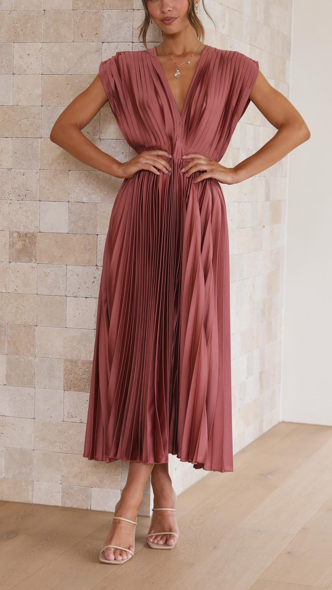 Maxi Dress | Flattering Draped V-Neckline for Effortless Sophistication