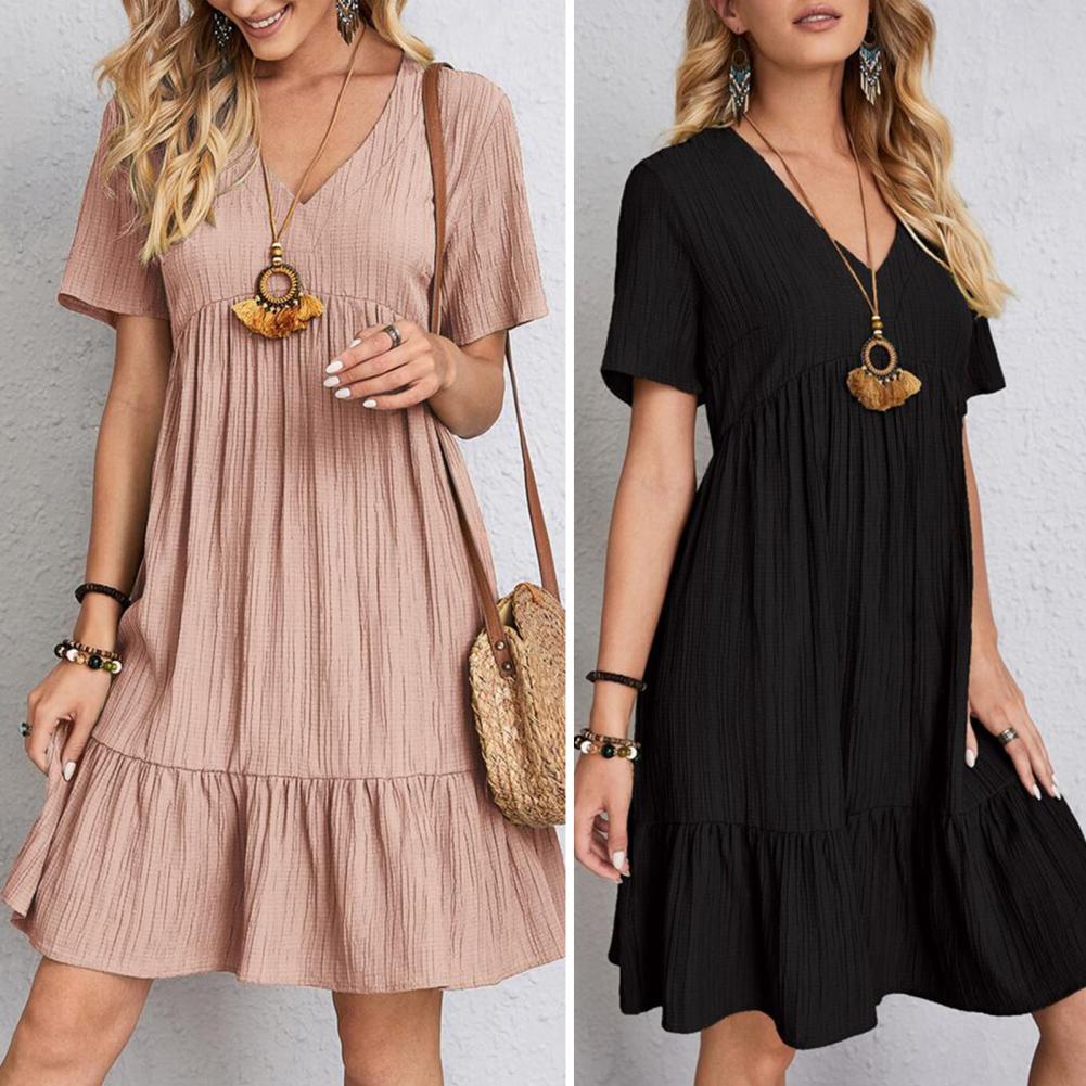 Elegant Women's Dress with Soft Layered Detailing | Flattering Fit for All Occasions
