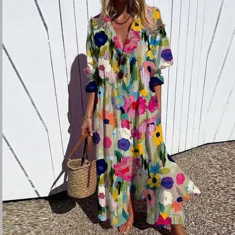 Women's Bohemian Maxi Dress with Flattering Fit | Lightweight Fabric for All-Day Comfort