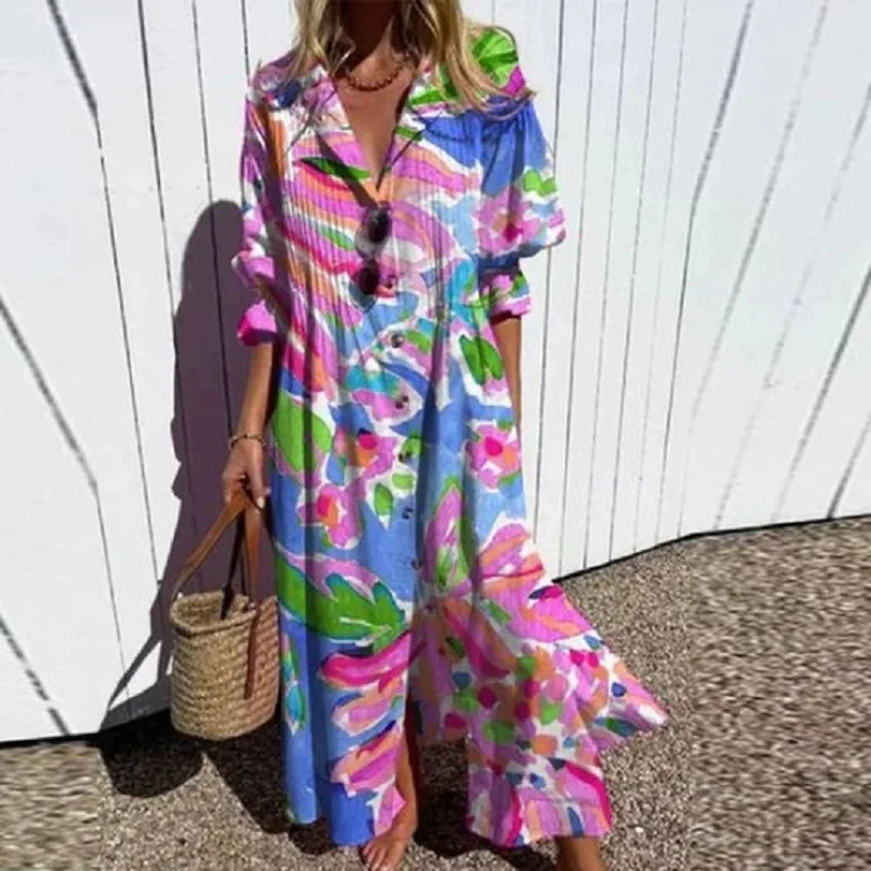 Women's Bohemian Maxi Dress with Flattering Fit | Lightweight Fabric for All-Day Comfort