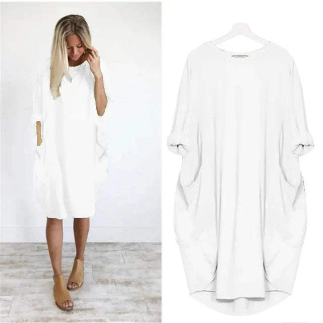 Women's Dress with Flattering Draping & Hidden Pockets | Comfortable Summer Style for Effortless Confidence