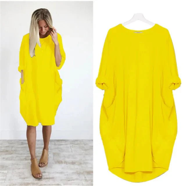 Women's Dress with Flattering Draping & Hidden Pockets | Comfortable Summer Style for Effortless Confidence