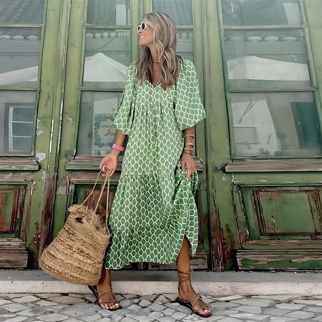 White Midi Dress for Women with Trendy A-Line Design | Versatile Style for All Occasions