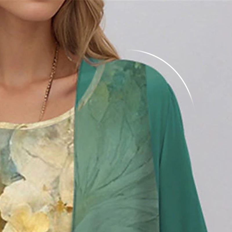Women's Outfit 2-Piece Set with Lightweight Blouse & Flowy Dress for Effortless Style