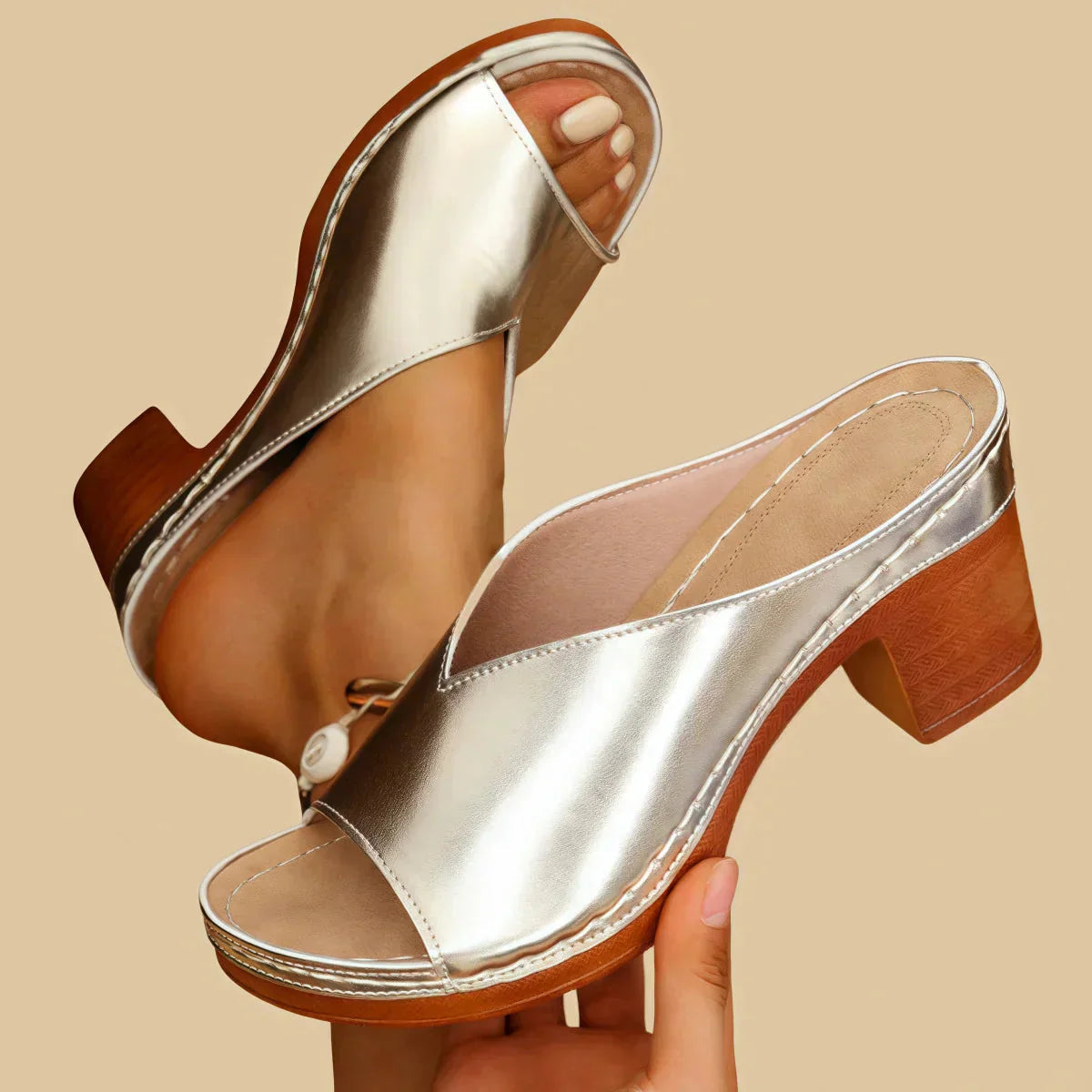 Women's Sandals with Thick Heels & Cushioned Sole | Stylish Comfort for All-Day Wear