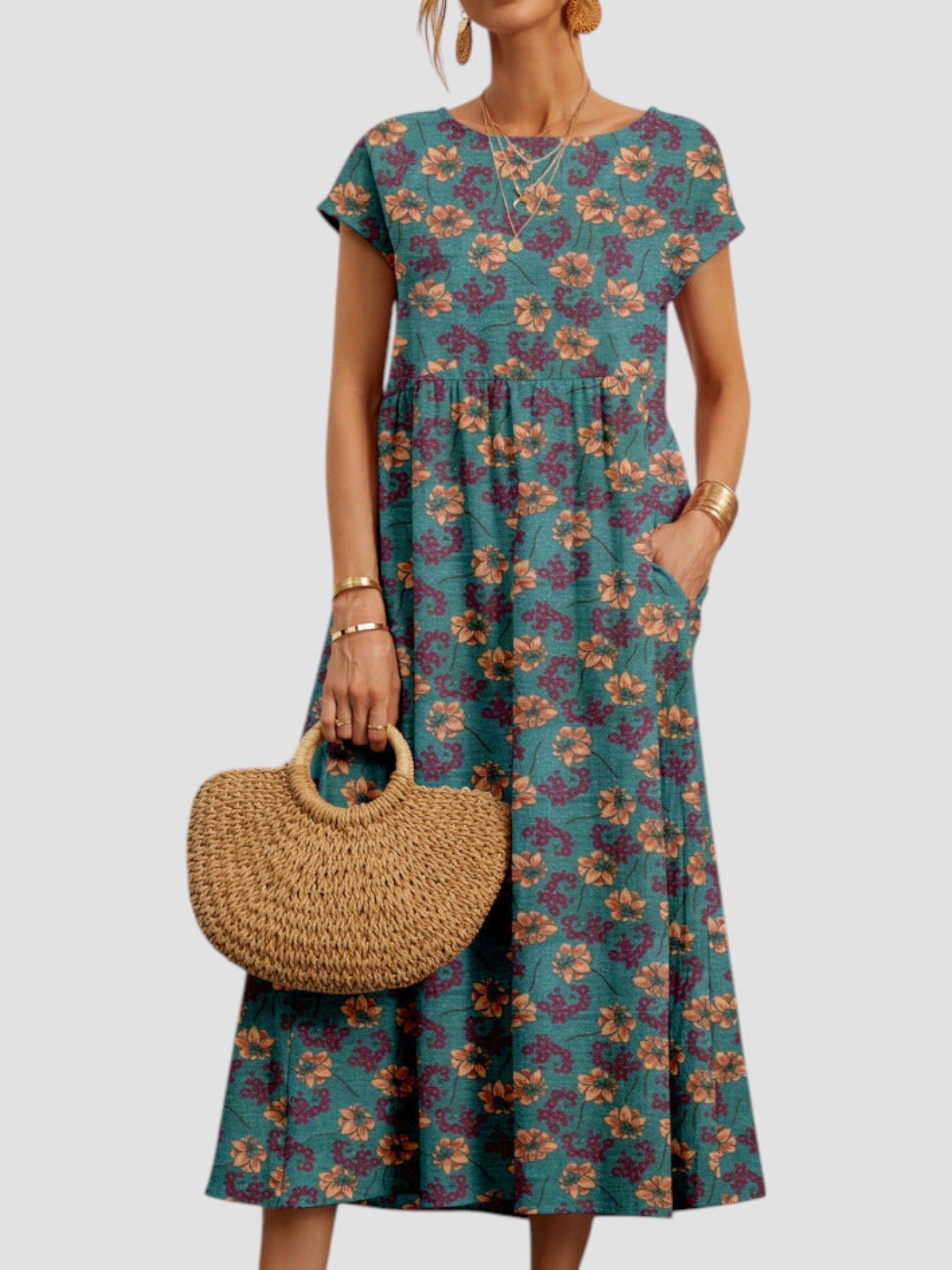 Lynn Collection | Women's Maxi Dress with Floral Print | Lightweight Summer Comfort for Effortless Elegance