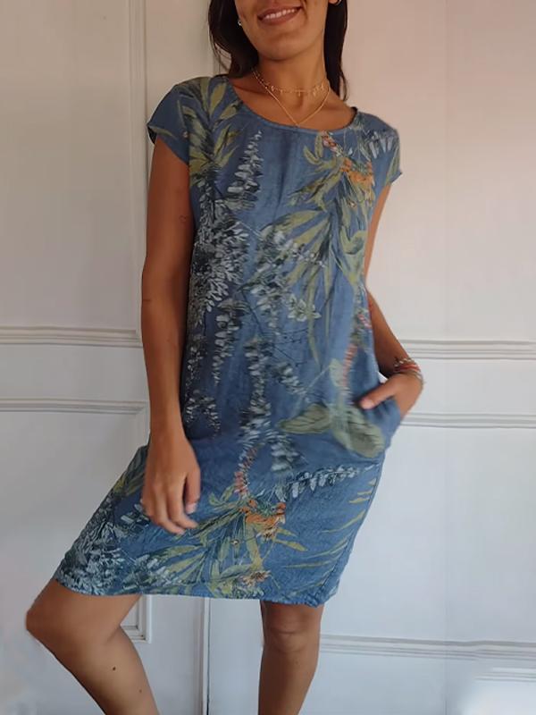 Women's Summer Dress with Soft Fabric & Round Neck | Flattering Fit for All-Day Comfort