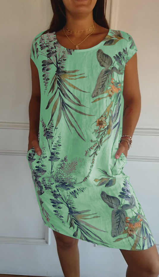 Women's Summer Dress with Soft Fabric & Round Neck | Versatile White Dress for Effortless Elegance