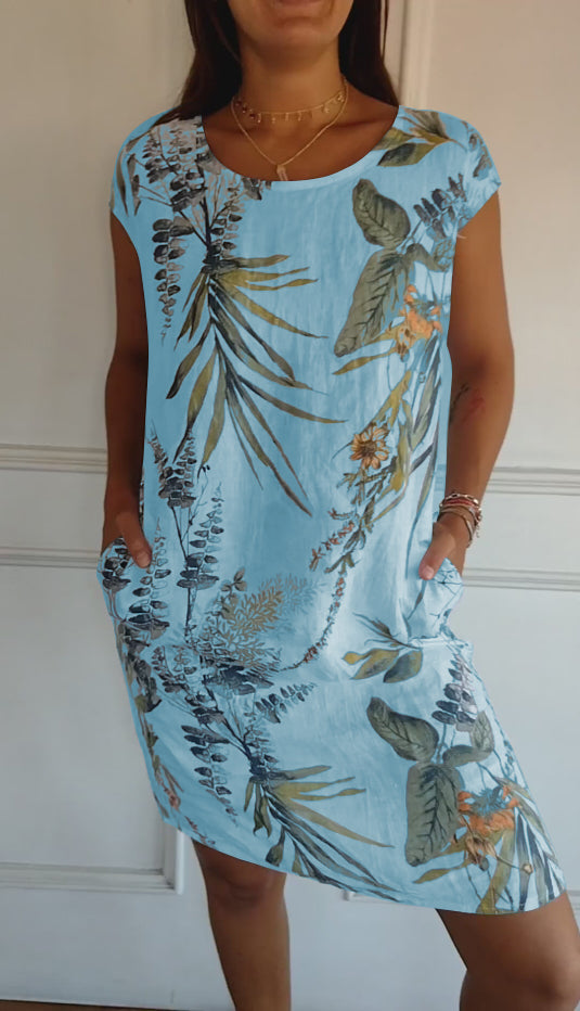 Women's Summer Dress with Soft Fabric & Round Neck | Versatile White Dress for Effortless Elegance