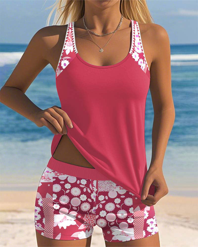 Melanie Collection | Two-Piece Swimsuit with Adjustable Straps | Floral Design for Comfortable Beach Days 0