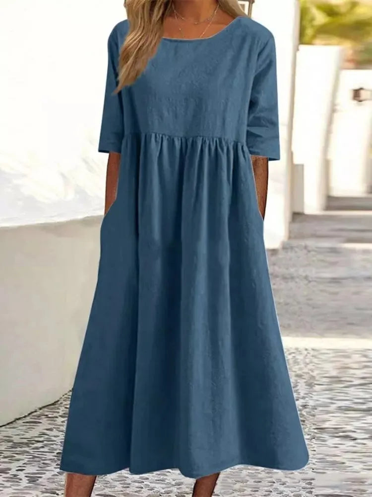 Women's Summer Dress with Floral Print | Lightweight Fabric for Effortless Elegance